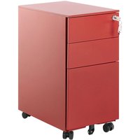 Aktenschrank Rot Metall mit 3 Schubladen Abschließbar Rollbar Modern Metallschrank für Arbeitszimmer Büro Homeoffice Garage Werkstatt Aktenschrank Rot Metall mit 3 Schubladen Abschließbar Rollbar Modern Metallschrank für Arbeitszimmer Büro Homeoffice Garage Werkstatt von BELIANI