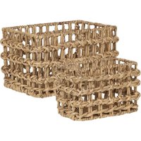 Aufbewahrungskörbe 2er Set Natur aus Wasserhyazinthe Handgeflochten Handgefertigt Box Aufbewahrung für Regal Wohnzimmer Schlafzimmer Flur von BELIANI