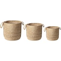 Set aus 3 Aufbewahrungskörben Jute Natur 30 cm Behälter Boho - Natürlich von BELIANI