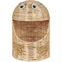 Aufbewahrungskorb Natur aus Rattan Monster Form 36 cm Boho Stil Geflochten Spielzeugkorb für Kinderzimmer - Heller Holzfarbton von BELIANI