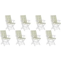 Auflagen 8er Set Hellgrün Stoff 55x42x5 cm mit Befestigungsbändern Knopfheftung Moderne Sitzauflage für Niederlehner Gartenstuhl Auflagen 8er Set Hellgrün Stoff 55x42x5 cm mit Befestigungsbändern Knopfheftung Moderne Sitzauflage für Niederlehner Gartenstuhl von BELIANI