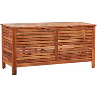 Auflagenbox Akazienholz Dunkelbraun 130 x 64 x 48 cm geölte Oberfläche Truhe für Terrasse, Garten, Balkon Landhausstil Outdoor Möbel - Dunkler von BELIANI