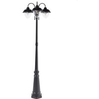 Außenlaterne Schwarz aus Aluminium 3 Flammig 3 Lampen Mastleuchte Stehleuchte Außenleuchte Gartenlaterne Outdoor Modernes Design für Garten von BELIANI