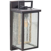 Außenwandleuchte Schwarz Metall und Glas 37 cm mit Bewegungsmelder Modern Rechteckig Beleuchtung für Außen Draußen Terrasse Balkon Ausstattung von BELIANI