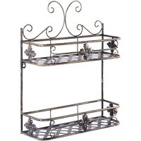 Beliani - Bad Wandregal Schwarz Metall Antik Optik mit 2 Ablagen Gäste-WC Bad Badezimmer Möbel Accessoires Zubehör von BELIANI