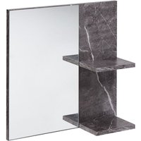 Wandspiegel mit Ablage PELOTAS 45 cm 45 cm Marmor Optik / Schwarz von BELIANI