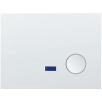 Badspiegel Silber Rechteckig 60 x 80 cm mit led Beleuchtung Antibeschlag Kosmetikspiegel Bluetooth Lautsprecher Uhr Touch Sensor Modern von BELIANI