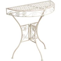 Outdoor Bistrotisch YAVIZA 80 cm 36 cm Metall Hellbeige von BELIANI