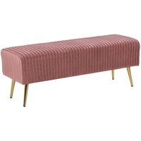 Bank Rosa Samtstoff mit Goldenen Metallbeinen Retro Luxuriöses Design Wohnzimmer Garderobe Bettbank Fußbank Sitzbank Ottomane Sitzhocker von BELIANI