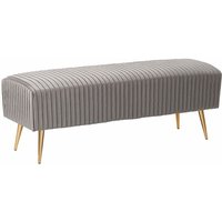 Beliani - Bank Hellgrau Samtstoff 100% Polyester Metallbeine Retro Modern - Gold von BELIANI