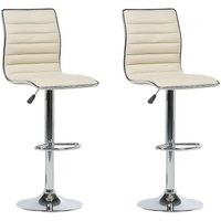 Barhocker 2er Set Beige Kunstleder Silber Metall Höhenverstellbar Modern Wohnzimmer Esszimmer Möbel Barhocker 2er Set Beige Kunstleder Silber Metall Höhenverstellbar Modern Wohnzimmer Esszimmer Möbel von BELIANI