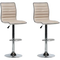 Barhocker 2er Set Beige Kunstleder Silber Metall Höhenverstellbar Modern Wohnzimmer Esszimmer Möbel Barhocker 2er Set Beige Kunstleder Silber Metall Höhenverstellbar Modern Wohnzimmer Esszimmer Möbel von BELIANI