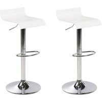 Barhocker 2er Set Weiß Metall Höhenverstellbar mit Fußring Niedriger Lehne Modern Bar Esszimmer Küche Kücheninsel Küchentresen - Silber von BELIANI