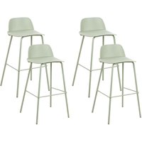 Barhocker 4er Set Hellgrün aus Kunststoff/Metall Esszimmer Küche Retro Barstuhl von BELIANI