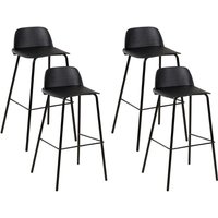 Barhocker 4er Set Schwarz aus Kunststoff/Metall Esszimmer Küche Retro Barstuhl von BELIANI
