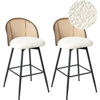 Barstühle 2er Set Cremeweiß Bouclé Stoff Metallbeine Wiener Geflecht Rückenlehne Drehbarer Sitz Retro Stil Barhocker Tresenhocker Tresenstühle Barstühle 2er Set Cremeweiß Bouclé Stoff Metallbeine Wiener Geflecht Rückenlehne Drehbarer Sitz Retro Stil Barhocker Tresenhocker Tresenstühle von BELIANI