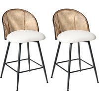 Barstühle 2er Set Weiß Kunstleder Metallbeine Wiener Geflecht Rückenlehne Drehbarer Sitz Retro Stil Barhocker Tresenhocker Tresenstühle Barstühle 2er Set Weiß Kunstleder Metallbeine Wiener Geflecht Rückenlehne Drehbarer Sitz Retro Stil Barhocker Tresenhocker Tresenstühle von BELIANI