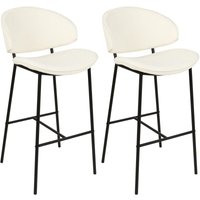 Barstuhl 2er Set Creme Stoffbezug und Metall mit Lehne Fußstützen Modernes Design Sitzmöbel Wohnzommer Küche Bar Wohnküche Ausstattung Barstuhl 2er Set Creme Stoffbezug und Metall mit Lehne Fußstützen Modernes Design Sitzmöbel Wohnzommer Küche Bar Wohnküche Ausstattung von BELIANI