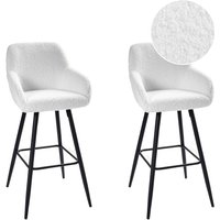 Barstuhl 2er Set Cremeweiß Bouclé Stoff mit Lehne Armlehnen Fußstützen Modern Retro Design Sitzmöbel Wohnzommer Küche Wohnküche Ausstattung Barstuhl 2er Set Cremeweiß Bouclé Stoff mit Lehne Armlehnen Fußstützen Modern Retro Design Sitzmöbel Wohnzommer Küche Wohnküche Ausstattung von BELIANI