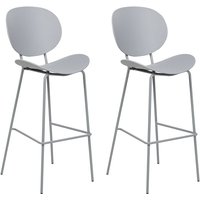 Barstuhl 2er Set Hellgrau Kunststoff mit Metallgestell Fußstütze Lehne Skandi Modern für den Innenbereich Küche Esszimmer Möbel Ausstattung Barstuhl 2er Set Hellgrau Kunststoff mit Metallgestell Fußstütze Lehne Skandi Modern für den Innenbereich Küche Esszimmer Möbel Ausstattung von BELIANI