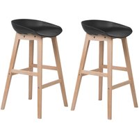 Barstuhl 2er Set Schwarz Kunststoff-Sitzschale mit Hellen Holzbeinen Fußstütze Sitzhöhe 72 cm ohne Lehne Modernes Design Barhocker Tresenhocker Barstuhl 2er Set Schwarz Kunststoff-Sitzschale mit Hellen Holzbeinen Fußstütze Sitzhöhe 72 cm ohne Lehne Modernes Design Barhocker Tresenhocker von BELIANI