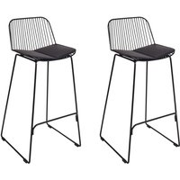 Barstuhl 2er Set Schwarz aus Stahl mit Kunstleder Sitz Glamour Stil Modern Tresenstühle für Küche Esszimmer Essbereich von BELIANI