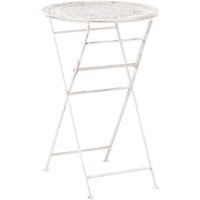 Bartisch Hellbeige Metall Klappbar Rund ⌀ 60 cm Antik-Optik Vintage-Optik Romantischer Französischer Pariser Stil Balkon Terrasse Garten Bartisch Hellbeige Metall Klappbar Rund ⌀ 60 cm Antik-Optik Vintage-Optik Romantischer Französischer Pariser Stil Balkon Terrasse Garten von BELIANI