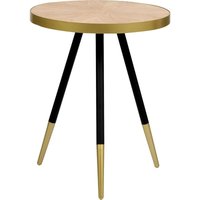 Beistelltisch Hellbraun Holzoptik u. Gold Rund ⌀ 44 cm Schwarze Beine Kaffeetisch für Wohnzimmer Beistelltisch Hellbraun Holzoptik u. Gold Rund ⌀ 44 cm Schwarze Beine Kaffeetisch für Wohnzimmer von BELIANI