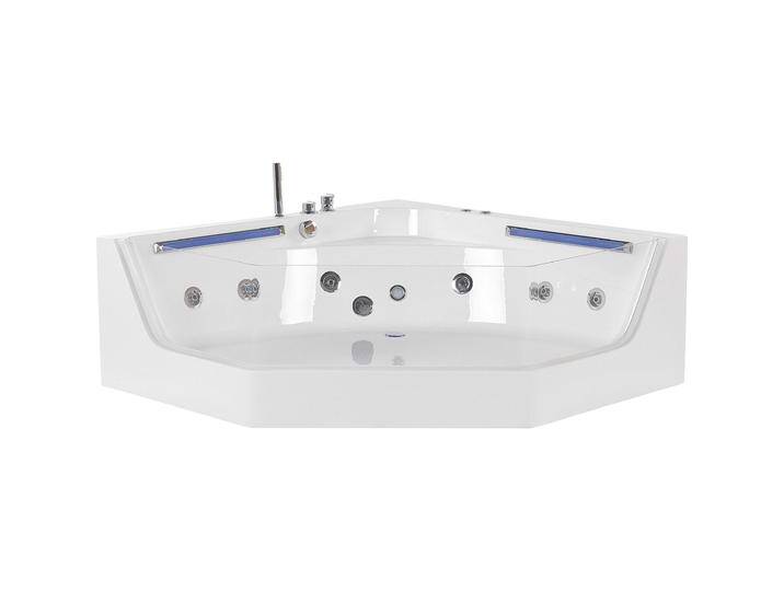 Beliani, Badewanne, Whirlpool Badewanne Eckmodell mit LED 211 x 150 cm CACERES (335 l, 211 cm, 150 cm) von BELIANI