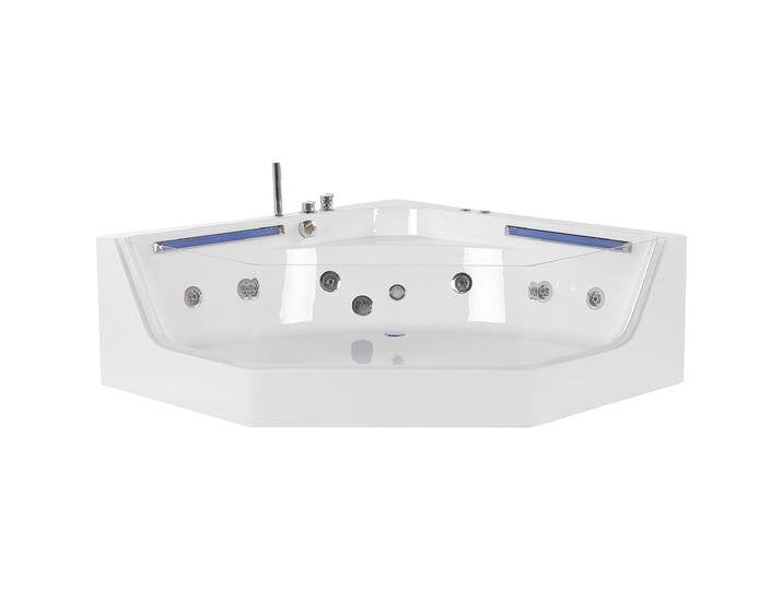 Beliani, Badewanne, Whirlpool Badewanne Eckmodell mit LED 211 x 150 cm CACERES (335 l, 211 cm, 150 cm) von BELIANI