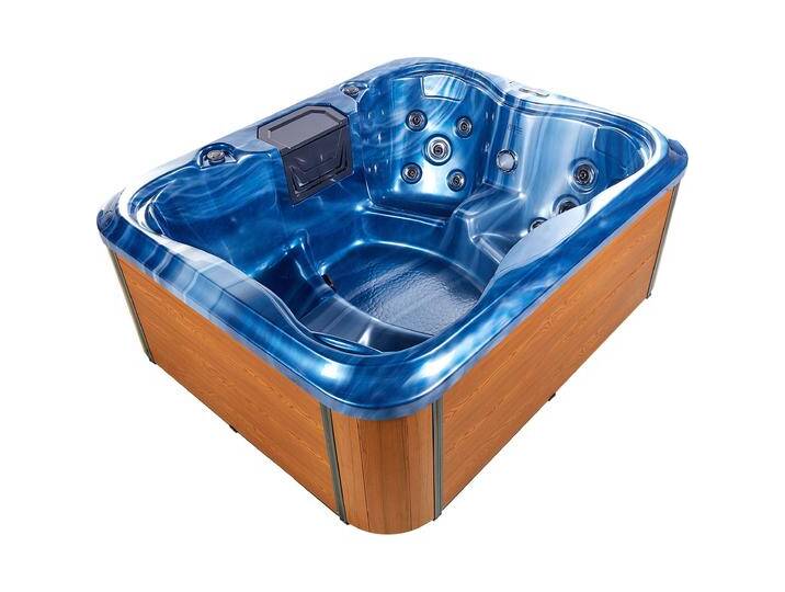 Beliani, Whirlpool, Whirlpool Outdoor blau mit LED rechteckig 180 x 215 cm ARCELIA Beliani, Whirlpool, Whirlpool Outdoor blau mit LED rechteckig 180 x 215 cm ARCELIA von BELIANI