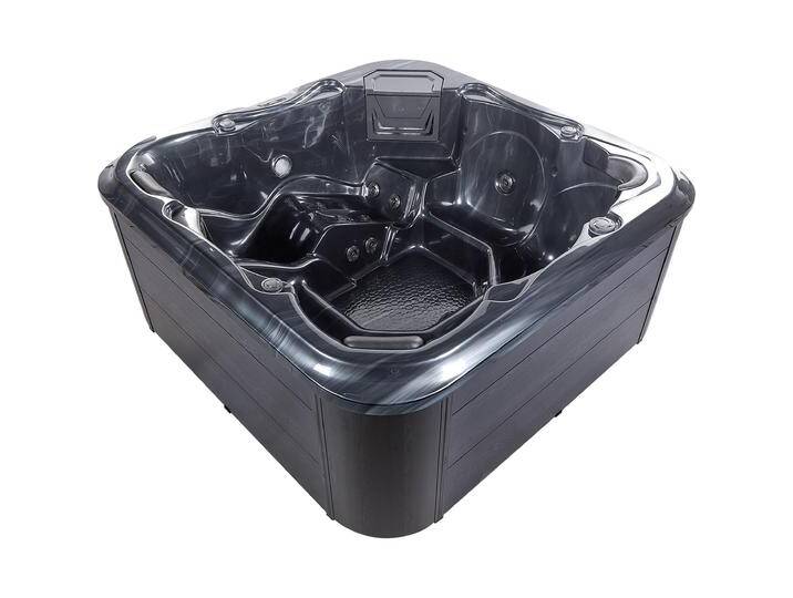 Beliani, Whirlpool, Whirlpool Outdoor grau mit LED quadratisch 210 x 210 cm TULAROSA Beliani, Whirlpool, Whirlpool Outdoor grau mit LED quadratisch 210 x 210 cm TULAROSA von BELIANI