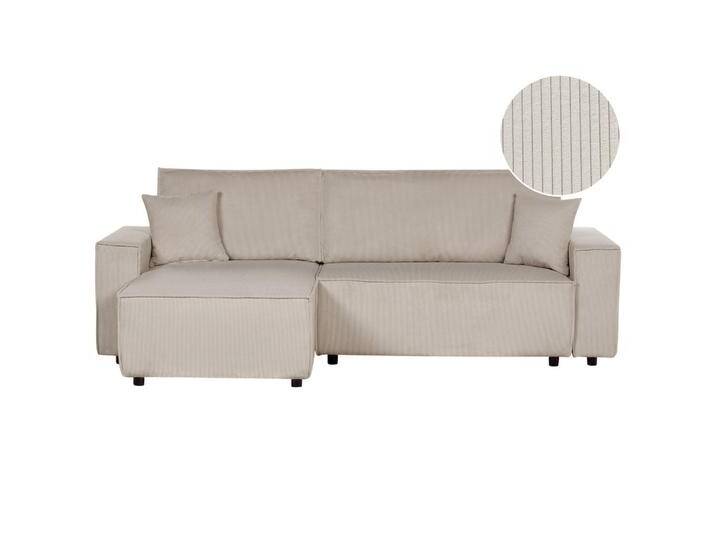 Beliani 2-SITZER-ECKSOFA, Schwarz, Beige, L-Form, 247x147 cm, Wohnzimmer, Sofas & Couches, Wohnlandschaften, Ecksofas von BELIANI