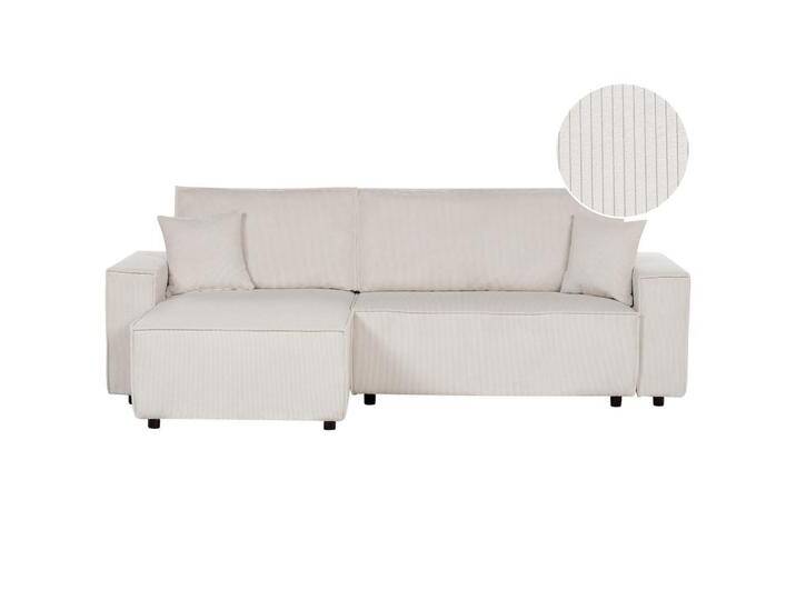 Beliani 2-SITZER-ECKSOFA, Weiß, Schwarz, L-Form, 247x147 cm, Wohnzimmer, Sofas & Couches, Wohnlandschaften, Ecksofas von BELIANI
