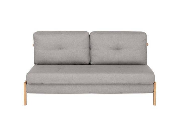 Beliani 2-SITZER-SCHLAFSOFA, Hellgrau, 152x76x92 cm, Wohnzimmer, Sofas & Couches, Schlafsofas von BELIANI