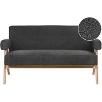 Beliani - 2-Sitzer Sofa Schwarz Bouclé-Stoff Gepolstert mit Armlehnen Teddy-Optik Dunkle Holzbeine Freistehend Retro-Design Wohnzimmersofa Polstersofa Beliani - 2-Sitzer Sofa Schwarz Bouclé-Stoff Gepolstert mit Armlehnen Teddy-Optik Dunkle Holzbeine Freistehend Retro-Design Wohnzimmersofa Polstersofa von BELIANI