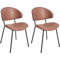 Beliani - 2er Set Esszimmerstühle Braun Stoffpolsterung Schwarze Metallbeine Armlose Gebogene Rückenlehne Modernes Zeitgenössisches Design Beliani - 2er Set Esszimmerstühle Braun Stoffpolsterung Schwarze Metallbeine Armlose Gebogene Rückenlehne Modernes Zeitgenössisches Design von BELIANI