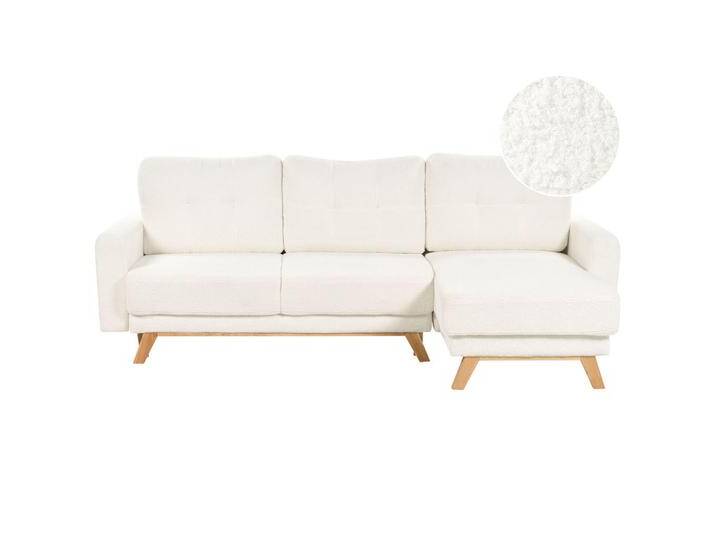 Beliani 3-SITZER-ECKSOFA, Hellbraun, Weiß, L-Form, 240x142 cm, Wohnzimmer, Sofas & Couches, Wohnlandschaften, Ecksofas von BELIANI
