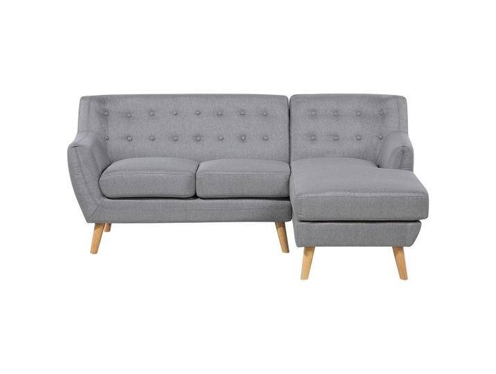 Beliani 3-SITZER-ECKSOFA, Hellgrau, L-Form, 176x138 cm, Wohnzimmer, Sofas & Couches, Wohnlandschaften, Ecksofas von BELIANI