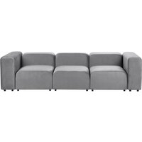 3-Sitzer Sofa Grau Samtbezug Modular mit Breiten Hohen Armlehnen Niedrige Rückenlehne Modern Wohnzimmer Polstersofa Modulsofa von BELIANI