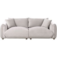 Beliani - 3-Sitzer Sofa Taupe Samt Weich Gepolstert mit 2 Kissen Breite Armlehnen Lose Rückenkissen Modern Wolkenoptik Polstersofa für Wohnzimmer von BELIANI