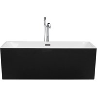 Badewanne Schwarz/Weiß 170 x 81 cm Acryl Freistehend Rechteckig Modern von BELIANI