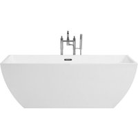 Badewanne Sanitäracryl Weiß 170 x 80 cm Freistehend Eckig Modern Badezimmer - Silber von BELIANI