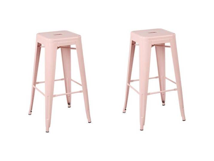 Beliani BARHOCKER, Pink, Metall, 1-Sitzer, 44x76x44 cm, Esszimmer, Barmöbel, Barhocker von BELIANI
