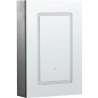 Beliani - Bad Spiegelschrank Schwarz Sperrholzplatte 1 türig 40 x 60 cm mit LED-Licht und Fächern Wandeinbau Modern Trendy Badezimmer Möbel Beliani - Bad Spiegelschrank Schwarz Sperrholzplatte 1 türig 40 x 60 cm mit LED-Licht und Fächern Wandeinbau Modern Trendy Badezimmer Möbel von BELIANI