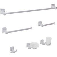 Beliani - Badezimmer-Halter-Set Silber Aluminium 6-Teilig Modern Badaccessoires Hardware-Set WC-Garnitur WC-Accessoires-Set Badausstattung Badzubehör von BELIANI