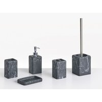 Beliani - Badezimmer Set 5-Teilig Schwarz Kunstharz Betonoptik Marmor-Optik Modern Seifenschale Seifenspender Zahnbürstenhalter Toilettenbürste Becher Beliani - Badezimmer Set 5-Teilig Schwarz Kunstharz Betonoptik Marmor-Optik Modern Seifenschale Seifenspender Zahnbürstenhalter Toilettenbürste Becher von BELIANI