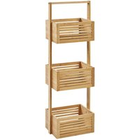 Beliani - Badregal mit Griff Hellbraun Bambusholz 80 cm Hoch 3 Fächer Lamellen-Optik Latten-Optik Rustikal Badezimmer Ausstattung Badmöbel Holzregal Beliani - Badregal mit Griff Hellbraun Bambusholz 80 cm Hoch 3 Fächer Lamellen-Optik Latten-Optik Rustikal Badezimmer Ausstattung Badmöbel Holzregal von BELIANI
