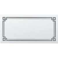 Beliani - Badspiegel Silber Glas und Aluminium 120 x 60 cm Rechteckig mit LED-Beleuchtung Touch-Sensor Antibeschlag Modern Badezimmer Möbel von BELIANI