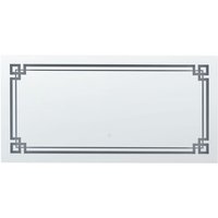 Badspiegel Silber Glas und Aluminium 120 x 60 cm Rechteckig mit LED-Beleuchtung Touch-Sensor Antibeschlag Modern Badezimmer Möbel Ausstattung von BELIANI